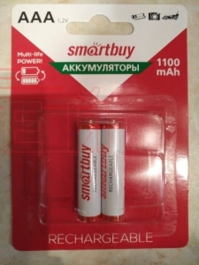 Батарейка (аккумулятор) AAA SmartBuy R03 1100mAh  BL-2