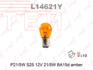 Лампа 12В PY21/5W (цок./двухконт./желтая) Япония